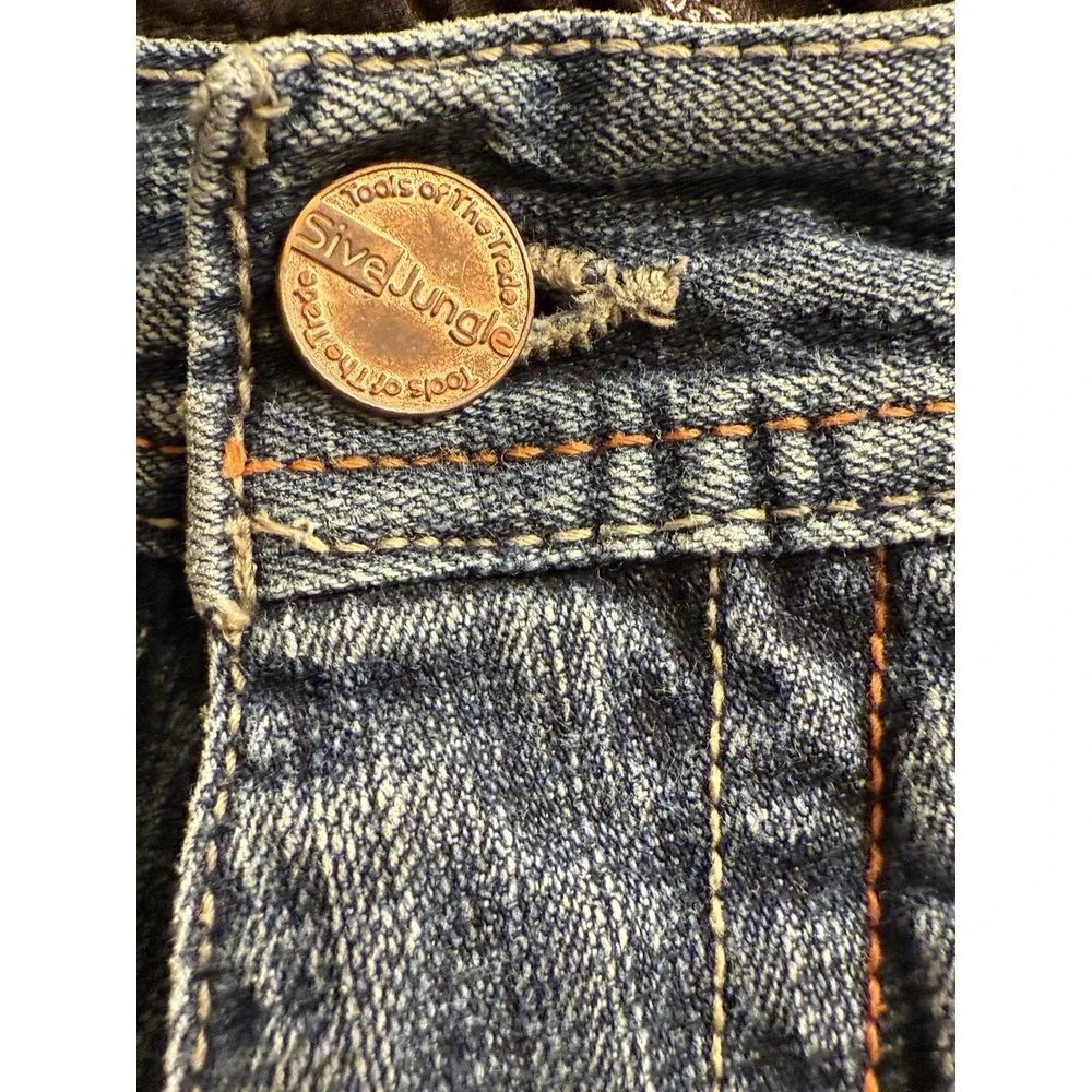 5ive Jungle Jeans Mens 36 Blue Denim. Jungle‎ Walk Of Life. Y2k. Leather Rare